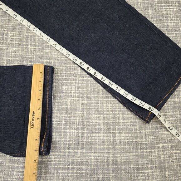 Levi's 501 Jeans Straight Leg Button Fly Blue Dark Wash Size 44X30 - Picture 5 of 11